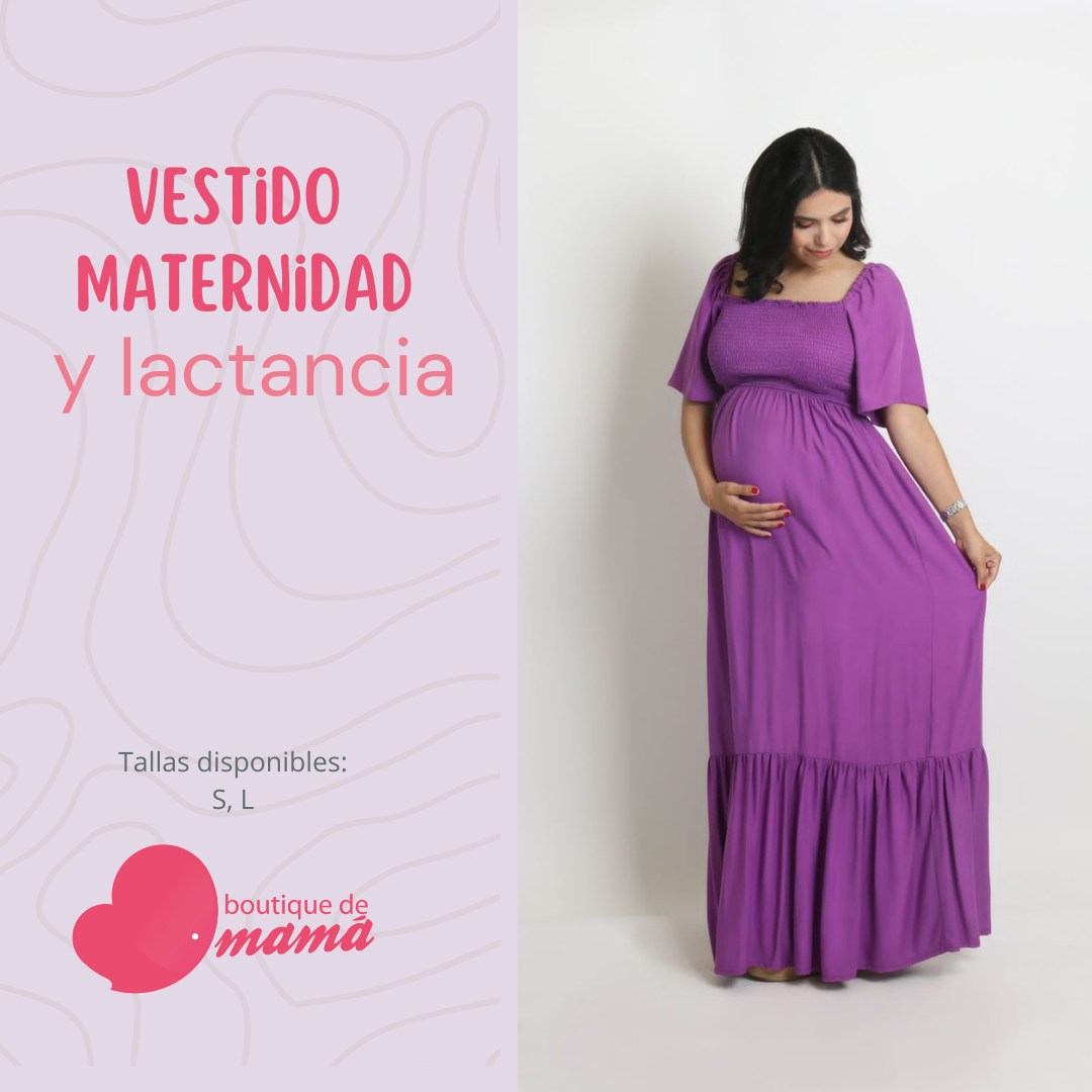 Vestido de maternidad y lactancia violeta resorte