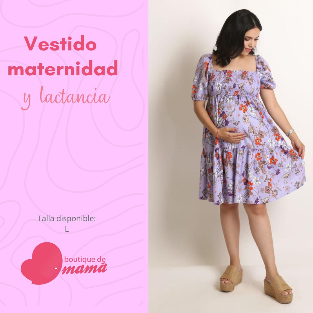 Vestido corto lila estampado