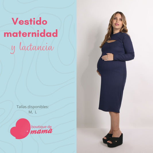 Vestido de maternidad y lactancia sizado recto bolero