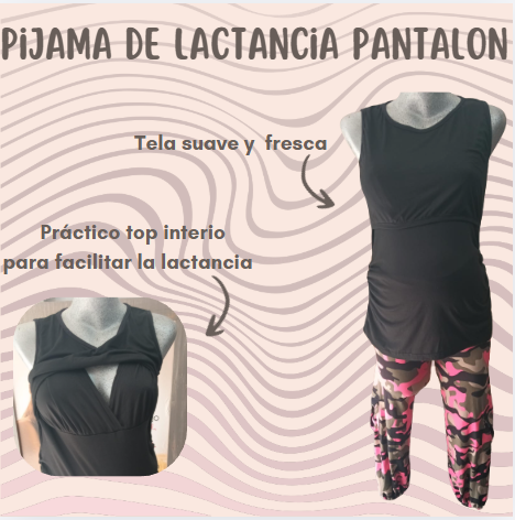 Pijama de Lactancia Sin Manga