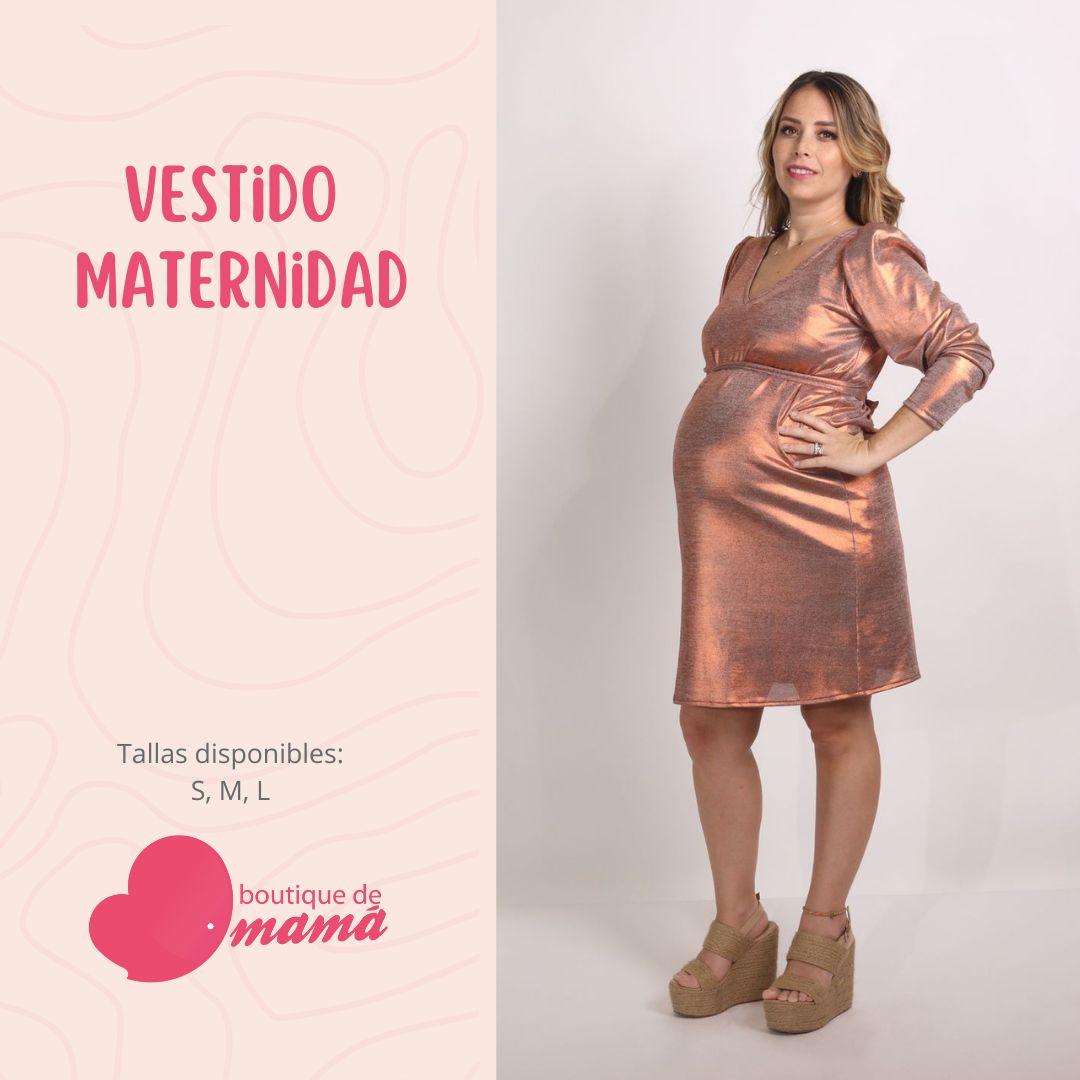 Vestido de maternidad rosa gold