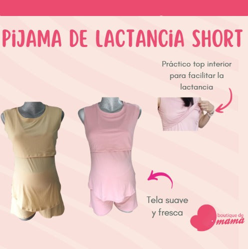 Pijama de Lactancia Short Unitalla