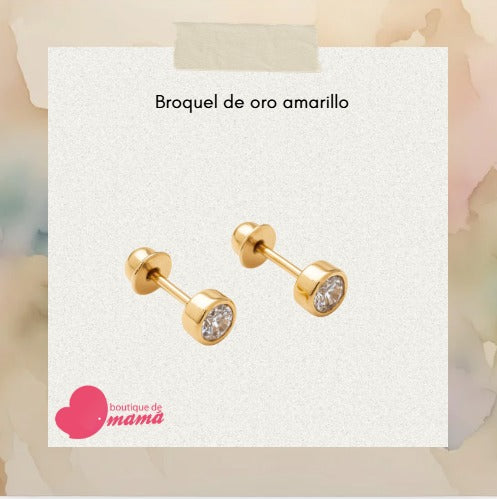 Broqueles para Niñas - 14K Oro Amarillo y Oro Rosa