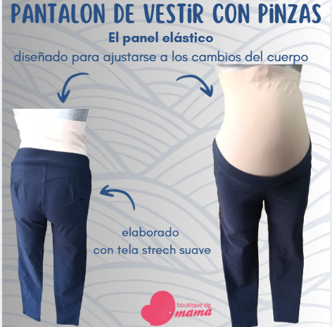Pantalon de Vestir Azul con Pinzas